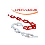 İlgi Trafik 5 Metre Kırmızı Beyaz Plastik Trafik Zinciri, Otopark Hizalayıcı Zincir af106