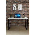 İlgi Trafik Çalışma Masası Beyaz Ahşaplı Ofis Masası Metal Ayaklı Mutfak Masası 60x120 Cm Beyaz Çalışma Masasıı
