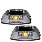 ilgi trafik market Güneş Enerjili Yol Butonu Solar Ledli Otopark Otoyol Butonu Metal 2 Adet Sarı