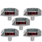ilgi trafik market Yol Butonu Led Işıklı Güneş Enerjili Solar Metal Buton Kırmızı 5 Adet