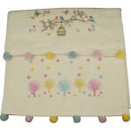 Ilgın Home 2'li Kadife Nakışlı Ponponlu El Havlusu - 50 x 90 cm - Krem