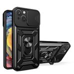 ILING Honor Magic 6 Lite 5G / Honor X9b için kılıf, Ultra-ince Mat Doku Sert PC + Yumuşak Silikon TPU Tampon Darbeye Dayanıklı Ağır Hizmet Kılıfı, Halka Destek Çubuğu ve Kaydırmalı Kamera Kapağı