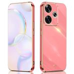 ILING Xiaomi Redmi 13 4G / Xiaomi Poco M6 4G için kılıf, basit tek renkli arka yüz galvanizli altın kenarlı tasarım yumuşak TPU darbeye dayanıklı koruyucu kılıf ultra ince kadın cep telefonu kılıfı