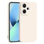 ILING Xiaomi Redmi 13 4G / Xiaomi Poco M6 4G için Sıvı Silikon Kılıf, Basit Düz Renk Arka Yumuşak Jel Kauçuk Buzlu TPU Tampon Darbeye Dayanıklı Koruyucu Ultra-ince Telefon Kılıfı Kapağı (Beyaz)