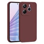 ILING Xiaomi Redmi Note 14 4G için Sıvı Silikon Kılıf, Basit Düz Renk Yumuşak TPU Tampon Darbeye Dayanıklı Çizilmeye Dayanıklı Ultra İnce Kılıf Mat Zarif Kılıf Kapak (Şarap Kırmızısı