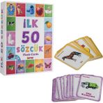 İlk 50 Sözcük Konuşmaya Yardımcı Set Kelime Öğrenme Seti Eğitici Oyuncak - Beyaz