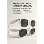 İlk El Grup Beyaz Yapay Zeka Akıllı Gözlük Çeviri Sesli Asistan Kamera Bağlantılı Premium - 1