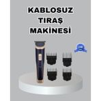 İlk El Grup Çelik Bıçaklı Unisex Şarjlı Tıraş Makinesi – Sessiz Motor, Kablosuz ve Ayarlanabilir - 1