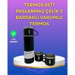 İlk El Grup Çelik Termos Bardak Seti | 500 ml Kapasite Kaymaz Taban Hediye Kutulu Ieg - Renkli - 0 - 249 ml