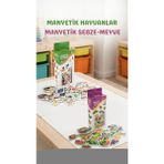 İlk El Grup Eğitici Manyetik Oyuncak Seti, 30 Hayvan 26 Sebze ve Meyve Magnet - 1