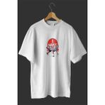 İlk El Grup Ieg™ 1 Mayıs Emek ve Dayanışma Günü Baskılı Oversize Bisiklet Yaka T-Shirt - Beyaz - XL