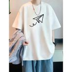 İlk El Grup Ieg™ Baskılı Oversize Bisiklet Yaka T-Shirt - Beyaz - M
