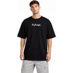 İlk El Grup Ieg™ Erkek Bisiklet Yaka Baskılı Kısa Kollu Tişört Streetwear Günlük Basic Pamuklu T-Shirt - Siyah