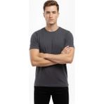 İlk El Grup Ieg™ Erkek T-Shirt Bisiklet Yaka Slim Fit Dar Kesim Likralı Tişört Günlük Basic Body - Füme - XL