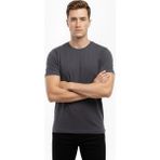 İlk El Grup Ieg™ Erkek T-Shirt Bisiklet Yaka Slim Fit Dar Kesim Likralı Tişört Günlük Basic Body - Füme