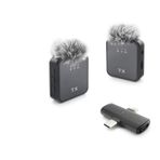 İlk El Grup ieg™ F15-2 Type-C + Lightning Kablosuz 2’Li Yaka Mikrofon Seti - Siyah