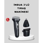 İlk El Grup Ieg™ Insua 3’lü Tıraş Makinesi – 3 Farklı Kesim Başlığı, Güçlü Motor, 60 Dakika Ku