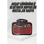 İlk El Grup Ieg™ Nostalji Radyo Bluetooth Hoparlör Usb-Sd Kart Giriş LED Fener Işıklı Bataryalı Pilli - Renkli