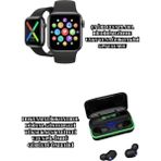 İlk El Grup Ieg™ Ucuz ve Kaliteli Kulaklıklı Saat Seti Bluetooth Bağlantılı Akıllı Saat ve Kulaklık - Standart - 1 - Renkli