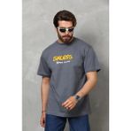 İlk El Grup Ieg™ Unisex Basic Bisiklet Yaka Oversize T-Shirt - Füme