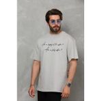 İlk El Grup Ieg™ Unisex Bisiklet Yaka Baskılı Oversize T-Shirt - Gri - XL