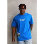 İlk El Grup Ieg™ Unisex Bisiklet Yaka Baskılı Oversize T-Shirt - Mavi