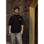 İlk El Grup Ieg™ Unisex Bisiklet Yaka Baskılı Oversize T-Shirt - Siyah