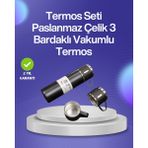 İlk El Grup Isıyı Uzun Süre Koruyan 500 ml Termos Seti | Çelik Gövde 2 Bardaklı Hediye Kutulu Ieg - Renkli - 0 - 249 ml