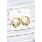 İlk El Grup Pirinç Gold Renk Halka Sarmal Model Vintage Kadın Küpe