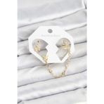 İlk El Grup Pirinç Gold Renk Kelebek Model Zincir Bağlantılı Ear Cuff Küpe Seti
