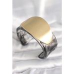 İlk El Grup Siyah Mermer Desen Akrilik Plastik Gold Oval Plaka Model Vintage Kadın Bilezik