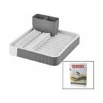 İlk El Grup Sürgülü Bulaşıklık Plastik 32.5cm x 35.5cm - 51.5 x 35.5cm - Gri Renk (4887) - Renkli