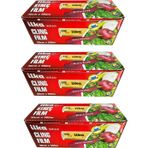 İlka 3 Paket 30 cm 500 mt Şeffaf Mutfak Rulo Streç Film Folyo