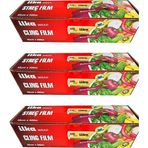 İlka 3 Paket 45 cm 500 mt Şeffaf Mutfak Rulo Streç Film Folyo