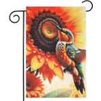İlkbahar Yaz Bahçe Bayrağı 40,7 x 45,7 cm Dikey Çift Taraflı, Ayçiçeği Sinek Kuşu Bahçe Bayrakları Dış Dekorasyon için, Tatil Dış Mekan Mevsimlik Ev Dekorasyonları