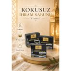İlkbenaldim İhrama Uygun 3 Adet Kokusuz Katı Sabun 20gr Hac ve Umre İçin Katı Sabun | Alkol ve Parfüm İçermez