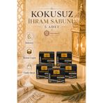 İlkbenaldim İhrama Uygun 5 Adet Kokusuz Katı Sabun 20gr Hac ve Umre İçin Katı Sabun | Alkol ve Parfüm İçermez
