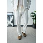 İLKCET MODA Bağcık Detay Beyaz Oversize Bohem Erkek Pantolon