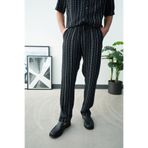 İLKCET MODA Desenli Örme Siyah Keten Erkek Pantolon