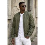 İLKCET MODA Erkek Premium Haki Regular Bomber Ceket