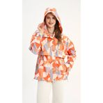 İLKCET MODA Geometrik Desenli Oversize Kadın Yağmurluk