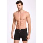 İlke İç Giyim Düz Havlu Bel Erkek Boxer 3 Adet - Siyah - 4XL