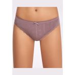 İlke Kadın Jakarlı (Transferli Ribana) Dantelli Bikini 273 - 12 Adet - M - Mürdüm