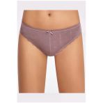 İlke Kadın Jakarlı (Transferli Ribana) Dantelli Bikini 273 - 6 Adet - S - Mürdüm