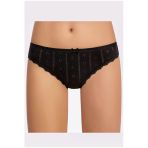 İlke Kadın Jakarlı (Transferli Ribana) Dantelli Bikini 273 - 6 Adet - S - Siyah