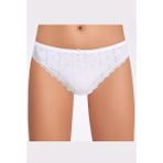İlke Kadın Jakarlı (Transferli Ribana) Dantelli Bikini 273 - 6 Adet - XL - Beyaz