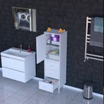 İlkim Alt Modül Çekmece Üst Modül Kapak Banyo Dolabı 40 Cm