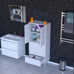 İlkim Alt Modül Çekmece Üst Modül Kapak Banyo Dolabı 60 Cm