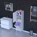 İlkim Alt Modül Sepet Üst Modül Kapak Banyo Dolabı, 35 Cm