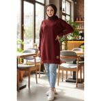 İlkimay.com Armalı Yırtmaç Detay Tunik 1665 - Bordo - 38 - 40